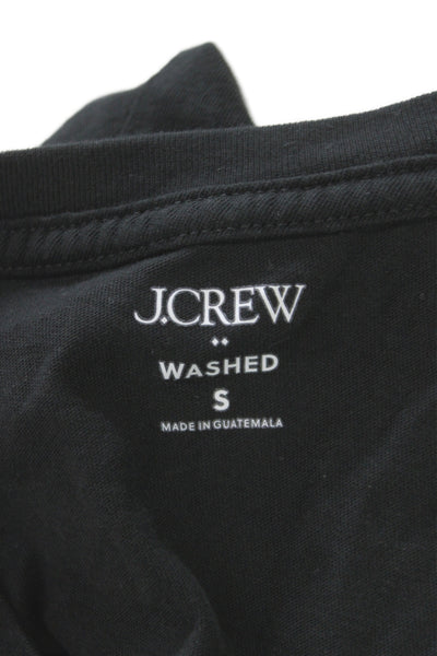 J Crew Women Basic Short Sleeve T Shirt Black Crew Neck Cotton Size S