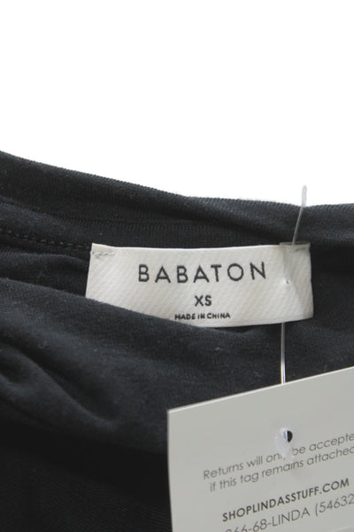 Babaton Women Basic Black Short Sleeve Crew Neck T-Shirt Size XS