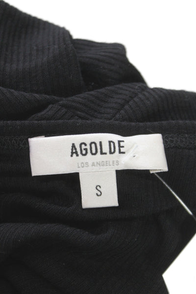 Agolde Women Basic Black T-Shirt Crew Neck Short Sleeve Viscose Size S