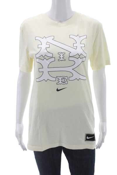 Nike Unisex Adults Basic Ivory Graphic T-Shirt Short Sleeve Crew Neck Size S