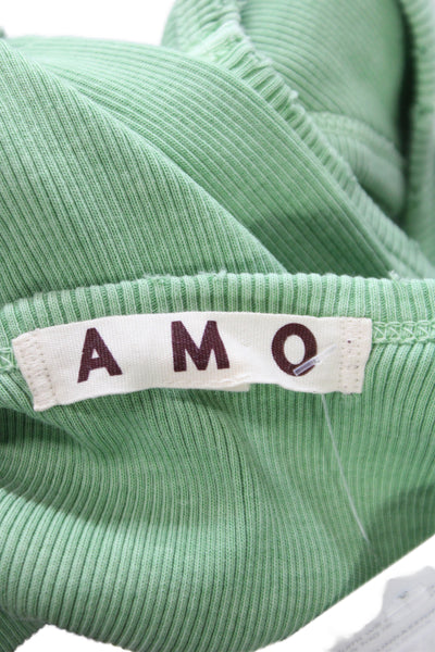 Amo Womens Basic Green Cotton Scoop Neck Sleeveless Tank Pullover Size XS