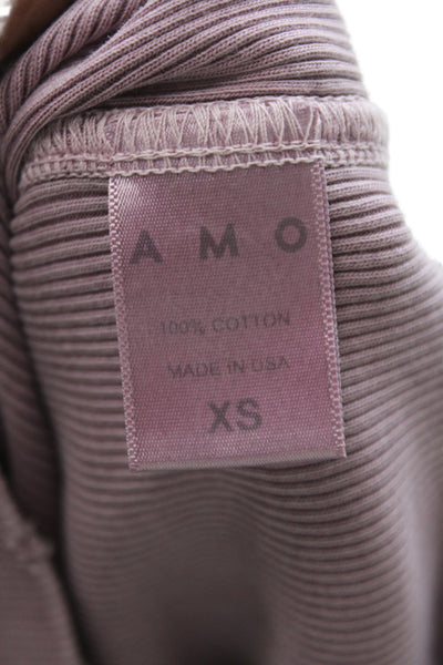 Amo Womens Basic Sleeveless Scoop Neck Tank Pink Cotton Size XS
