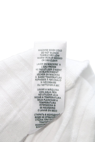 Re/Done Womens Basic Short Sleeve White Hemp Crew Neck T Shirt Size S