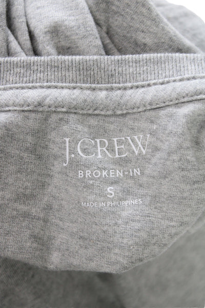 J Crew Women Basic Gray Cotton Crew Neck Short Sleeve T-Shirt Size S