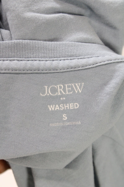 J Crew Women Basic Blue Cotton Crew Neck Short Sleeve T-Shirt Size S