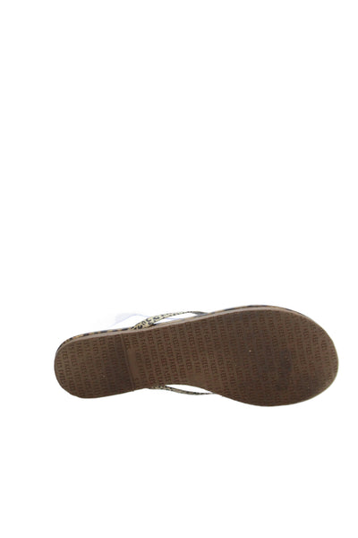 TKEES Women's T-Straps Flat Flip Flop Animal Print Size 5