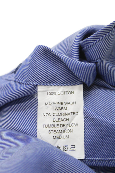 Ragazzo Uomo Childrens Boys Button Down Dress Shirt Blue Cotton Size 14