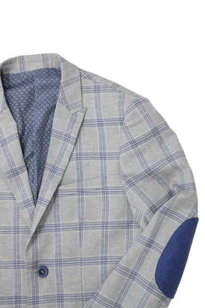 Isaac Mizrahi New York Childrens Boys Plaid Blazer Grey Blue Size 16