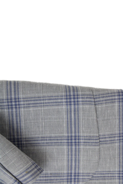 Isaac Mizrahi New York Childrens Boys Plaid Blazer Grey Blue Size 16
