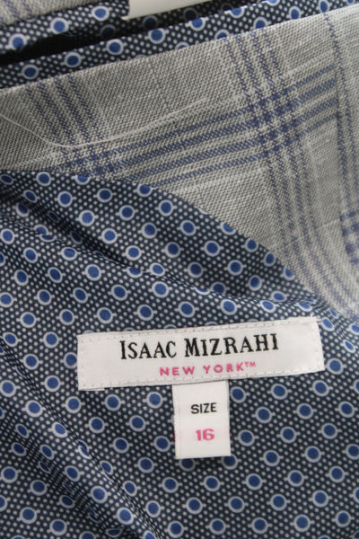 Isaac Mizrahi New York Childrens Boys Plaid Blazer Grey Blue Size 16