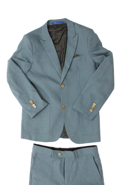 Isaac Mizrahi New York Childrens Boys Two Button Suit Blue Size 16