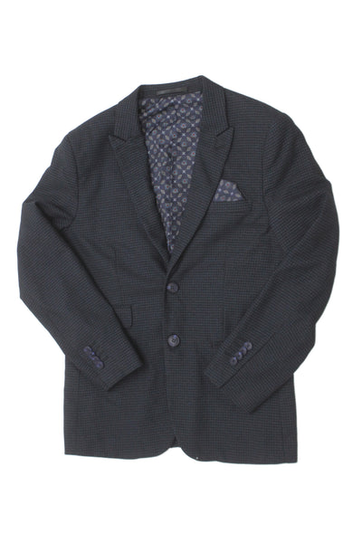 Isaac Mizrahi New York Childrens Boys Plaid Blazer Blue Black Size 16