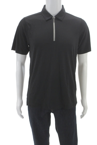 Raffi Mens Short Sleeves Polo Shirt Black Cotton Size Small