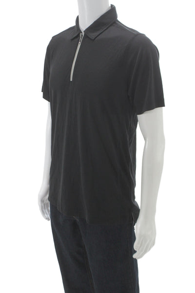 Raffi Mens Short Sleeves Polo Shirt Black Cotton Size Small