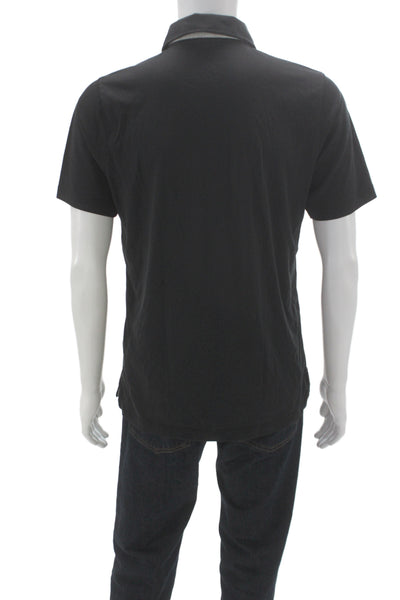 Raffi Mens Short Sleeves Polo Shirt Black Cotton Size Small