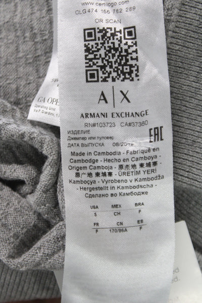 Armani Exchange Mens Pullover Sweater Gray Crew Neck Size S