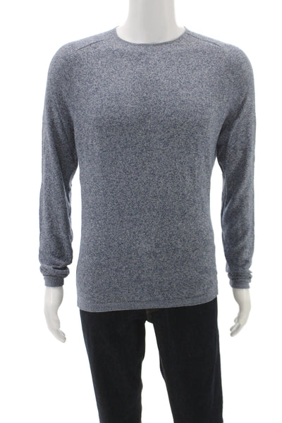 Zara Man Mens Pullover Sweater Blue 100% Cotton Crew Neck Long Sleeve Size M