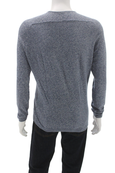 Zara Man Mens Pullover Sweater Blue 100% Cotton Crew Neck Long Sleeve Size M