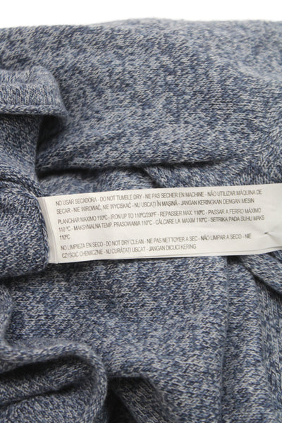 Zara Man Mens Pullover Sweater Blue 100% Cotton Crew Neck Long Sleeve Size M