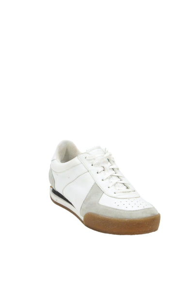Givenchy Womens Leather Lace Up Low Top Sneakers White Grey Size 40 10