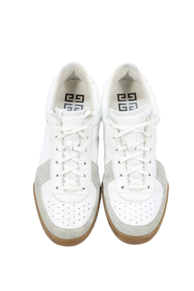 Givenchy Womens Leather Lace Up Low Top Sneakers White Grey Size 40 10