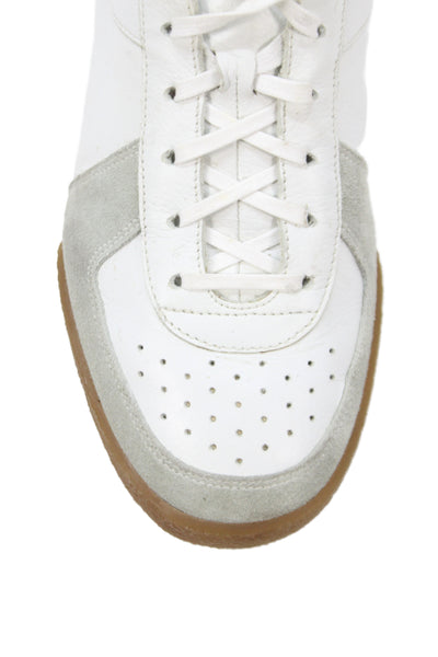 Givenchy Womens Leather Lace Up Low Top Sneakers White Grey Size 40 10