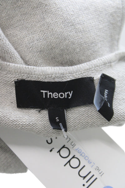 Theory Women Cropped Tank Gray Square Neck Cotton Size S