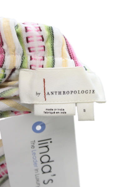 Anthropologie Womens Peasant Striped Cotton Knee Length Multicolor Skirt Size S