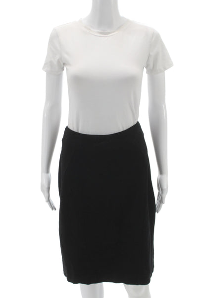 Theory Womens Pencil Skirt Black Knee Length Zip Size 8