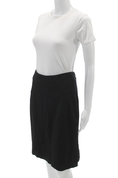 Theory Womens Pencil Skirt Black Knee Length Zip Size 8