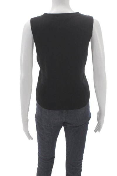 Rails Women Black V-Neck Sleeveless Tank Cotton Blend Basic Size M
