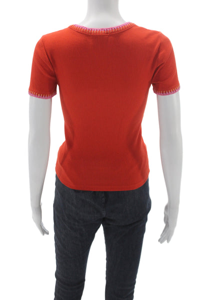 J Crew Womens Basic Orange Crewneck Short Sleeve T-Shirt Size XS