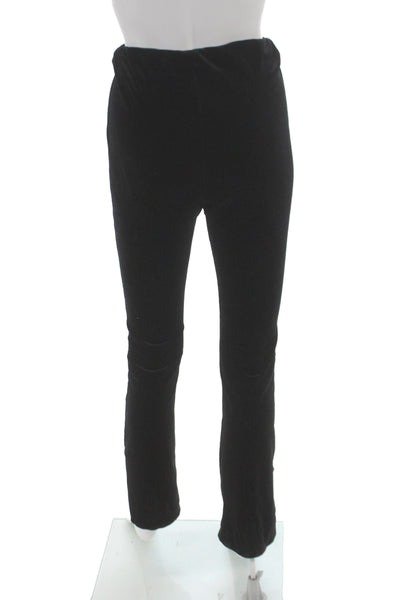Zara Women Black Velvet Ankle Pants Pull On Size S