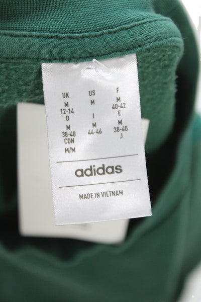 Adidas Womens Pullover Green Crew Neck Long Sleeve Cotton Athleisure Size M