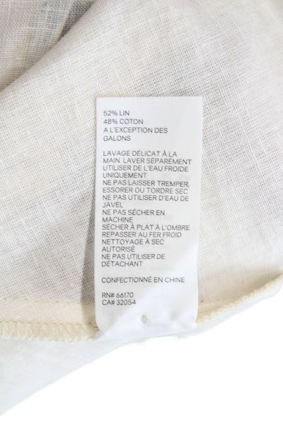 Zimmermann Women Mini Dress Beige Linen Sweetheart Zip Sleeveless Size 0