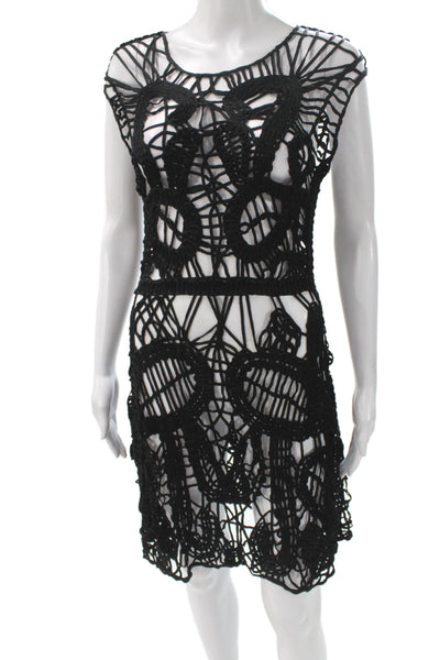 Zimmermann Womens Shift Dress Black Sleeveless Mini Rayon Bohemian Size 0
