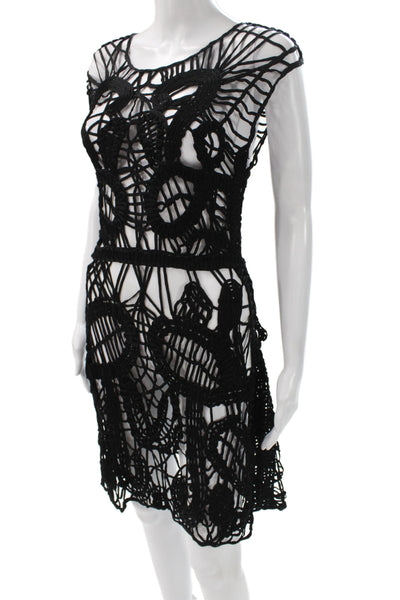 Zimmermann Womens Shift Dress Black Sleeveless Mini Rayon Bohemian Size 0