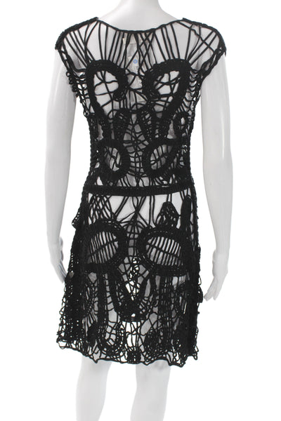 Zimmermann Womens Shift Dress Black Sleeveless Mini Rayon Bohemian Size 0