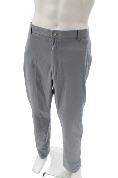 Peter Millar Mens Chino Pants Gray Cotton Button Size 40