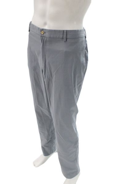Peter Millar Mens Chino Pants Gray Cotton Button Size 40