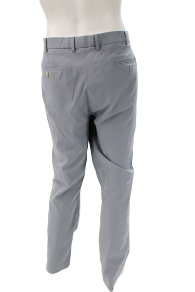Peter Millar Mens Chino Pants Gray Cotton Button Size 40