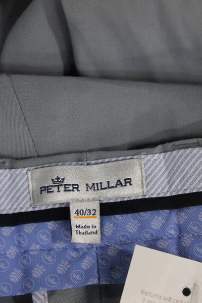 Peter Millar Mens Chino Pants Gray Cotton Button Size 40