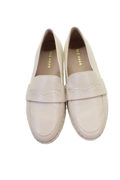 Cole Haan Womens Leather Espadrille Montauk Loafers Shoes Tan Size 6B