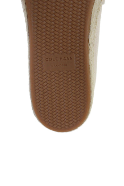 Cole Haan Womens Leather Espadrille Montauk Loafers Shoes Tan Size 6B