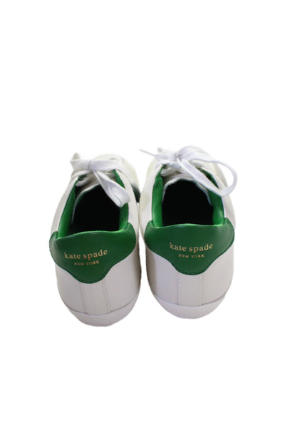 Kate Spade New York Womens Flash Leather Lace Up Sneakers Shoes White Size 6B