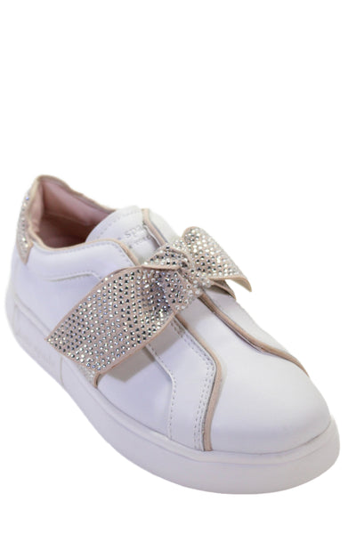 Kate Spade New York Womens Lexi Pave Leather Sneakers Shoes White Size 6B
