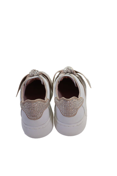 Kate Spade New York Womens Lexi Pave Leather Sneakers Shoes White Size 6B