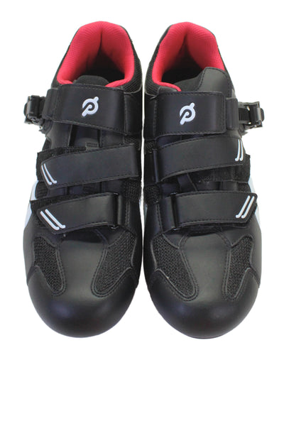 Peloton Womens Leather Double Strap Cycling Sneakers Shoes Black Size 44