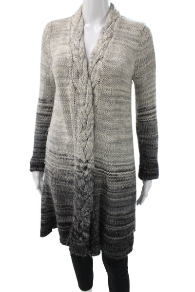 Calypso Saint Barth Women Gray Striped Cardigan Long Sleeve Size XS