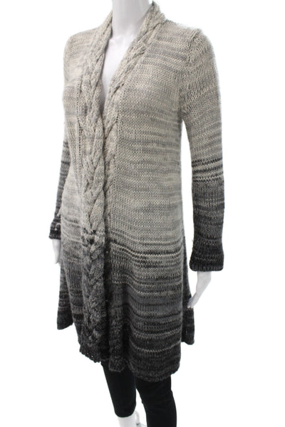 Calypso Saint Barth Women Gray Striped Cardigan Long Sleeve Size XS
